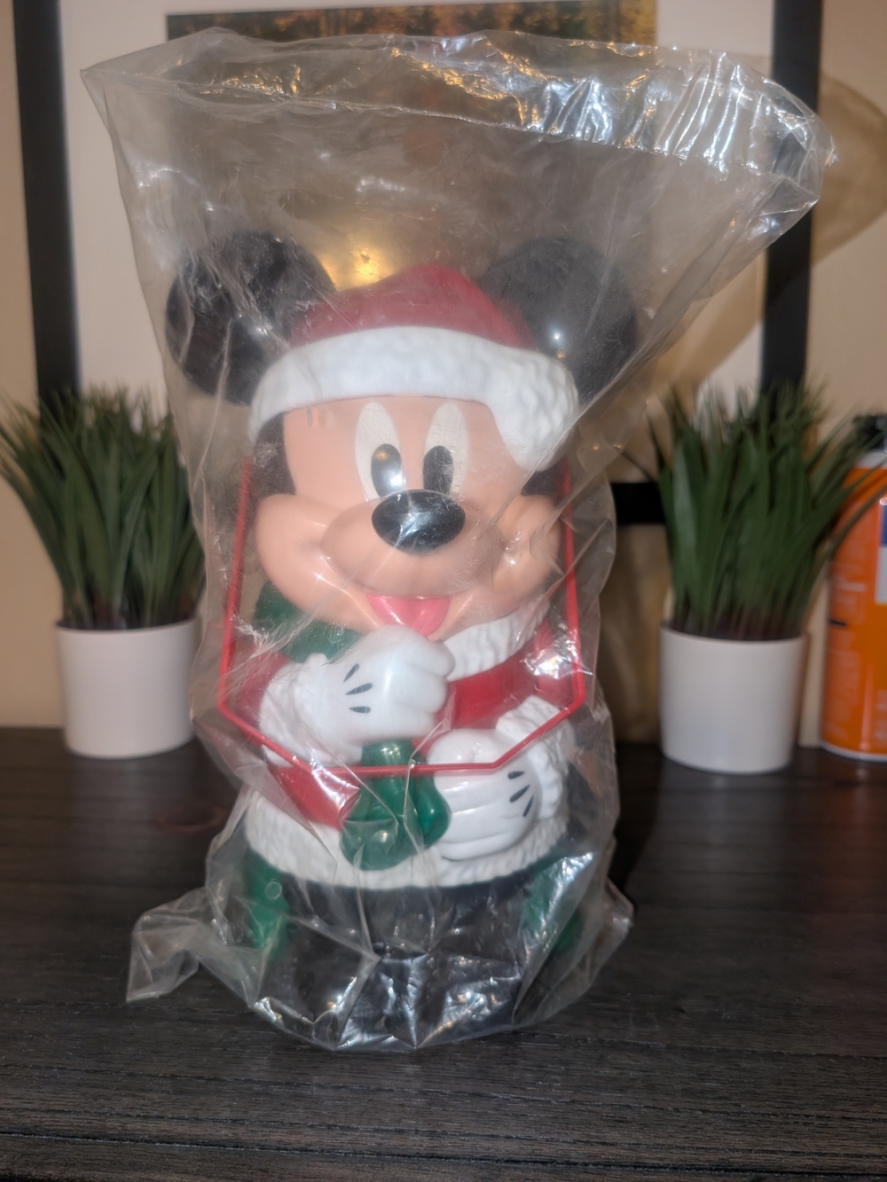 Disney Vintage Mickey mouse Santa Christmas popcorn bucket